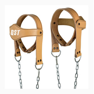 Arnés de Cuello Ajustable de Cuero con Correa para la Cabeza para Entrenamiento de Fuerza, Fisicoculturismo, Levantamiento de Pesas, Fitness Profesional - Product Image 5