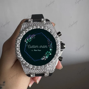 Reloj de Diamantes Moissanite VVS Personalizado para Hombre, Reloj de Lujo con Movimiento Automático, Correa de Goma, Estilo Hip Hop - Product Image 5