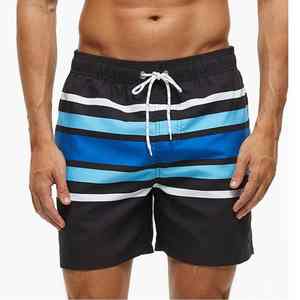 Shorts de Baño para Hombre, Talla Grande, 100% Algodón, Secado Rápido, Transpirables, con Cierre de Cordón, Diseño Liso, Ecológicos, 180g - Product Image 1