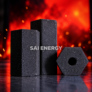 เครื่องทำถ่านอัดแท่งจากเปลือกมะพร้าวหกเหลี่ยม SAI ENERGY สำหรับเชื้อเพลิงบาร์บีคิว เป็นมิตรกับสิ่งแวดล้อม ให้พลังงาน 5100-7500 กิโลแคลอรี/กก. ติดไฟได้นาน 5-7 ชั่วโมง - Product Image 1