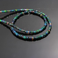 Perles Rondelles Facettées en Opale Éthiopienne Noire de Qualité Supérieure, 3-5MM, 16 Pouces, pour la Fabrication de Bijoux