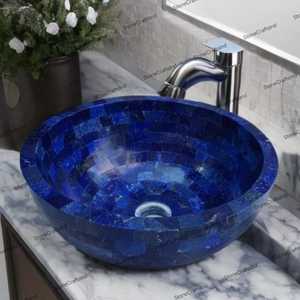 ANURAG HANDICRAFT Lavabo en marbre bleu poli moderne, lavabo de salle de bain de luxe fait à la main, cadeaux élégants pour mariages, anniversaires - Product Image 4