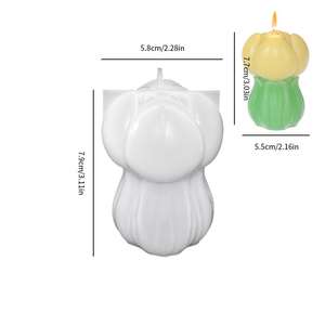 Tulip Flower Candle Valentine Day Gift Bouquet Gypsum <b>Resin</b> Candle <b>Silicone</b> <b>Mold</b> - Product Image 6