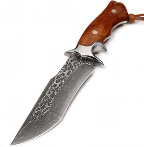 Herramienta Utilitaria de Acero de Damasco Forjado a Mano con Empuñadura de Madera Dura y Guarda de Subempuñadura - Product Image 4
