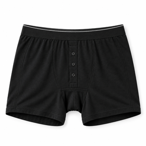 Boxers rouges pour garçons, taille mi-haute, couleur unie, respirants, séchage rapide, antibactériens, sans coutures, avec braguette boutonnée - Product Image 3