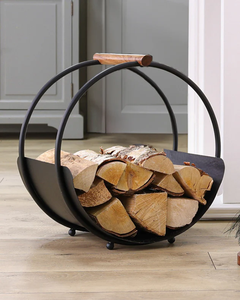 Metal Firewood Rack Stand Iron Black Color Fireplace Wood <b>Log</b> Rack <b>Holders</b> With Finest Quality - Product Image 3