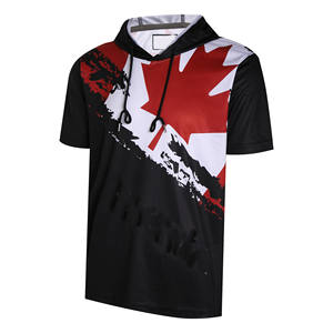 Camiseta Profesional con Capucha para Sublimación, 100% Poliéster, Ligera, Transpirable, de Secado Rápido, Manga Corta para Verano - Product Image 1