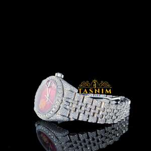 Montre pour homme VVS Moissanite Diamond Quartz Sport Coin Business Fashion 41 mm plaquée or en acier inoxydable, cadeau entièrement serti, anniversaire - Product Image 3