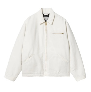 แจ็กเก็ตผ้าแคนวาสสำหรับใส่ทำงานสำหรับผู้ชายขนาดใหญ่พิเศษเสื้อแจ็กเก็ตทำงานระบายอากาศได้ดีสีขาวออกแบบได้ตามต้องการ - Product Image 1