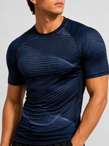 T-shirt de sport pour homme tendance, manches courtes, bleu surf, imprimé par sublimation, séchage rapide, polyester, taille adulte - Product Image 4