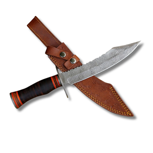 Couteau de chasse en acier Damas de qualité supérieure, lame fixe, manche en bois, couteau de camping Bushcraft, fournisseur d'usine - Product Image 4