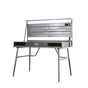 Scrivania per Computer in Stile Industriale Moderno con Un Cassetto e Due Ripiani, Porta USB e Gambe in Metallo - Product Image 4