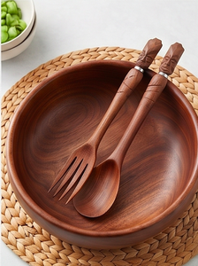 Modern Wooden Spoon And Fork Set Hand Polished Minimalist Design Perfect Reusable <b>Flatware</b> For Camping Use And Restaurant - Product Image 4