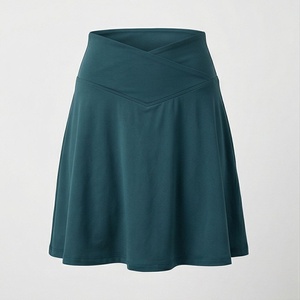 Women's Dark Green High Waist Wrap Mini <b>Skirt</b> Sporty Solid A-Line <b>Tennis</b> Golf Skort - Product Image 1