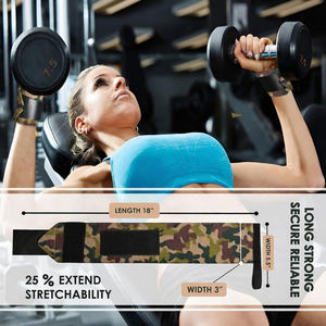 สายรัดข้อมือยกน้ำหนักแบบกันลื่น ระบายอากาศได้ดี หลายสี สำหรับออกกำลังกาย  พร้อมตัวล็อคแบบตะขอและห่วง  ผลิตจากโพลีเอสเตอร์/ไนลอน - Product Image 4