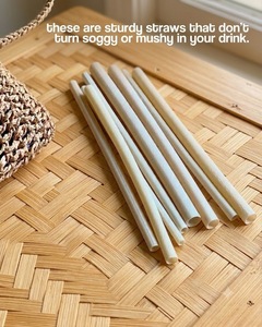 Pailles en farine de riz naturelle de 10 mm pour les milkshakes épais et les mocktails – Lot de fournisseur en gros – Écologiques, comestibles et biodégradables - Product Image 1