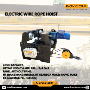 Nuevo Polipasto Eléctrico de Cable de 3 Toneladas con Longitud de Cable de 1.5 m |   Caja de Cambios INOVIC |   Motor de 2 kW |   Cuerda USHA MARTIN |   2 Años de Garantía |   Metal | - Product Image 3