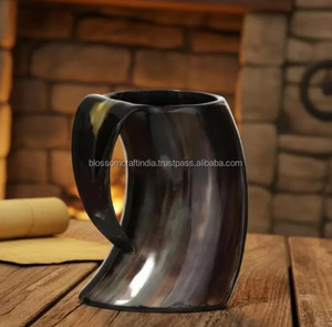 Buffalo Horn <b>Mug</b> Natural Finish Durable Eco Friendly Rustic Gift Collection Product - Product Image 4