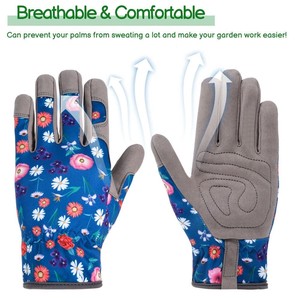 Gants de jardinage longs en cuir avec protection du bas du bras, gants de travail pour le désherbage, le creusement, la plantation, le bêchage et la taille, gants de sécurité - Product Image 2