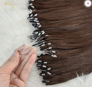 Gugu Hair H6 Human Hair Extensions Deep Burgundy <b>Micro</b> Link Raw Vietnamese Hair Double Drawn Single Weft - Product Image 2