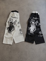 Pantalon de survêtement graphique streetwear personnalisé pour homme, coupe oversize, patchwork croisé, style athlétique