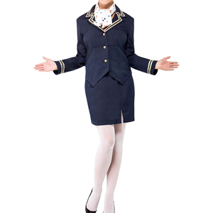 Uniforme d'hôtesse de l'air pour femmes, service OEM, logo personnalisé, taille personnalisée, polyester/coton de haute qualité, vente en gros - Product Image 6