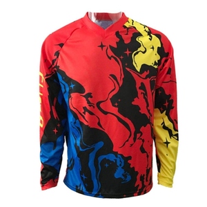 Maillot de course pour moto, maillot de motocross à manches longues, séchage rapide, respirant, polyester, vêtements de sport pour moto, vente en gros OEM - Product Image 1