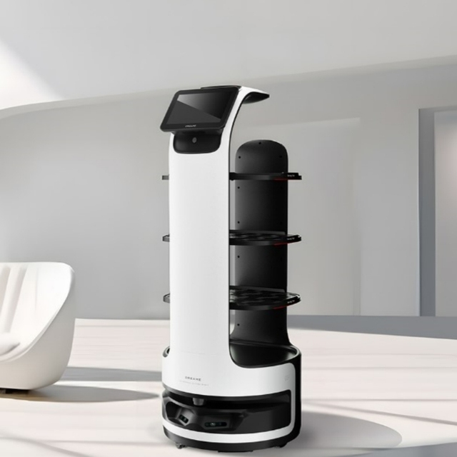 2026 Autonomous Commercial Pizza Delivery Robot Intellectual Restaurant Food Delivery Equipment Automatic Recharge Waiter Robot