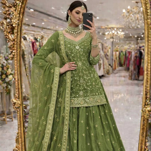 New Collection Fully Stitched Pure soft silk Top-Lehenga and Dupatta <b>Set</b> for Party Occasions - Product Image 1