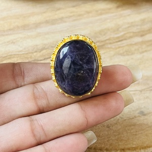 Trendy Wholesale Brass <b>Ring</b> Blue Sun Stone <b>Gold</b> Plated <b>Ring</b> Ethnic Tribal Statement <b>Ring</b> <b>Cocktail</b> Wholesale <b>Ring</b> For Women - Product Image 3