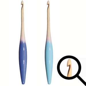 Buy eco friendly <b>ergonomic</b> semi colored wood <b>crochet</b> <b>hooks</b> in bulk ideal for B2B crafting businesses and wholesalers - Product Image 5