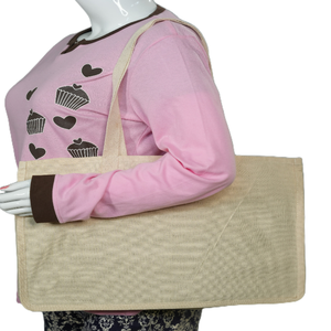 High Quality Extra Large 100% Cotton <b>Canvas</b> Letter Zipper Closure Eco-Friendly Reusable <b>Beach</b> Tote Shoulder Multi-Purpose - Product Image 6