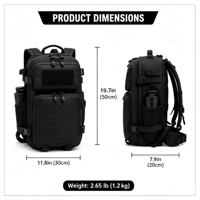Sac à dos tactique 45L, sac à dos tactique imperméable, sac de randonnée en plein air, grande capacité, sac à dos MOLLE, OEM ODM