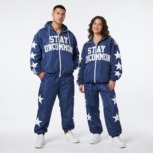 Ensemble de survêtement unisexe épais à capuche avec fermeture éclair, imprimé, manches longues, épaules tombantes, taille élastique, par sublimation, pour hommes et femmes - Product Image 6