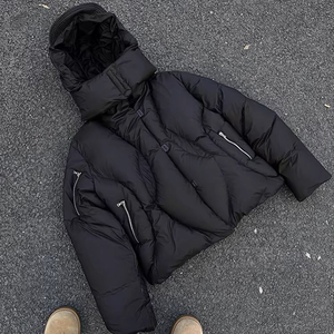 2026 Heavyweight Y2K Aesthetic Multi-pocket Waterproof Streetwear Multi-zipper Boxy Fit Puffer <b>Jacket</b> <b>Men</b> Custom Logo - Product Image 1