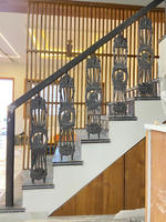 Viktorianische Treppengeländer aus Gusseisen und Edelstahl, Verstellbar, Rostfrei, Langlebig, für Veranda, Einkaufszentrum, Balkon, Hotel, Park, Villa, Innenhof