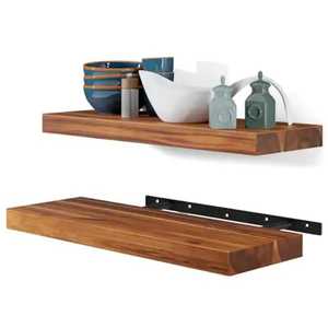 Interlocking Dark Wood Adjustable Modern Wall <b>Shelf</b> <b>Floating</b> <b>Square</b> Box Storage Display Rack Living Room Wall Mounted Holder - Product Image 4