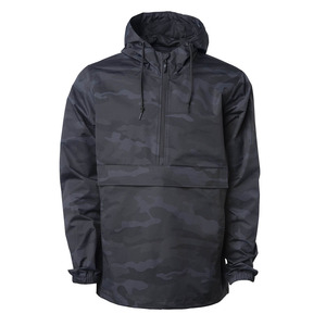 Men's High Quality Winter Jacket Half Zip Hoodie <b>Elastic</b> Hem Draw <b>Cord</b> Windbreaker - Product Image 3