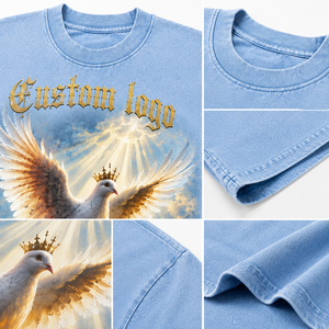 Camiseta de algodón grueso con estampado DTG de ilustración vintage, estilo streetwear oversize, gráfico personalizado, premium, ecológica, informal. - Product Image 4
