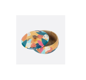 Casserole en bois écologique avec impression émaillée pour la table à manger, idéale pour servir des aliments et des chapatis, de la meilleure qualité et au meilleur prix. - Product Image 2