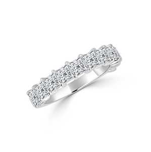 Bague de mariage en diamant 2 carats, or massif 10K 14K 18K, taille princesse, diamant de laboratoire, demi-éternité, empilable, luxe, minimaliste, pour mariée - Product Image 3