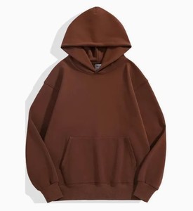 เสื้อฮู้ดโอเวอร์ไซส์สำหรับผู้ชาย ผ้าฝ้ายเฟรนช์เทอร์รี่เนื้อนุ่ม 500 กรัม ระบายอากาศได้ดี ดีไซน์กระเป๋าแบบลำลอง สีพื้น - Product Image 4