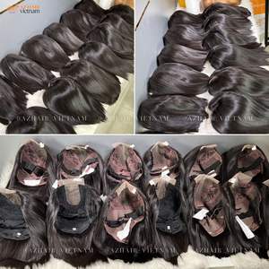 Venta al por mayor sedoso onda recta estilo cutícula alineada pelucas de cabello Remy Grado 1 extensiones de cabello humano vietnamita crudo - Product Image 3