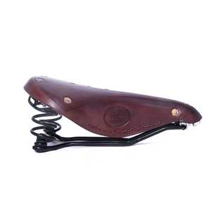 Retro Brown M.A Leathers B17 <b>Bicycle</b> Saddle Leather Seat Copper Stud Design Dual Spring Support Steel <b>Frame</b> MTB Road Bike Padded - Product Image 1