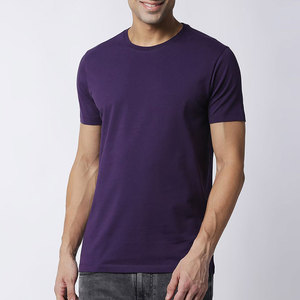 Meilleur T-shirt en jersey de coton tricoté pour homme, couleur violet, 2025, prix bas, anti-transpiration, pour l'été - Product Image 2
