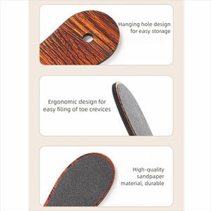 Râpe à pieds double face en bois avec trou de suspension, poignée antidérapante, éliminateur de callosités, prise en main confortable, utilisation humide et sèche - Product Image 4
