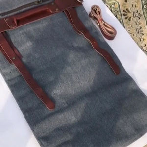 Bolsa Portacuchillos de Lona y Cuero Genuino al por Mayor con 10 Ranuras, Soporte para Cuchillos de Chef, Bolsillo con Cremallera y Correa para Hombro - Product Image 6