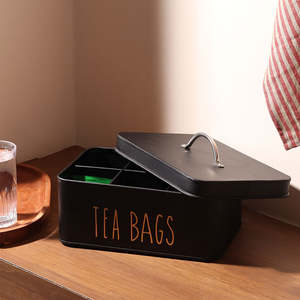 Tea Bags <b>Storage</b> <b>Tin</b> Metal Cylinder Airtight Lid Kitchen Use Vintage Design Stackable Portable Handcrafted Freshness - Product Image 5