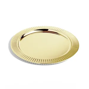 Luxury <b>Gold</b> Metal <b>Serving</b> <b>Tray</b> for Fine Dining Hospitality Hotels and RestaurantsElegant <b>Gold</b> Polished Stainless Steel Antique - Product Image 1
