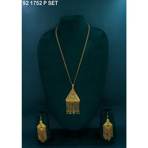 ชุดสร้อยคอจี้ห้อยทรงเจลาห์เคลือบทองสวยงาม สไตล์ชาติพันธุ์ ชุดเครื่องประดับโลหะผสมทอง สร้อยคอสำหรับผู้หญิง เครื่องประดับแฟชั่น - Product Image 4